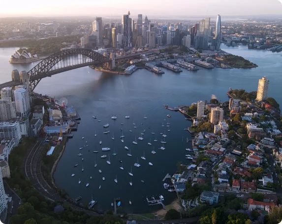 Sydney skyline with harbour